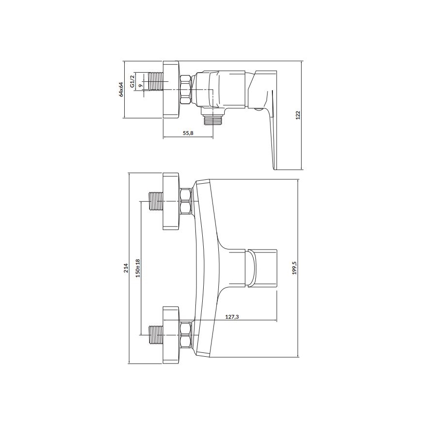 Cersanit S951-383 - Dushkran LARGA skinande krom