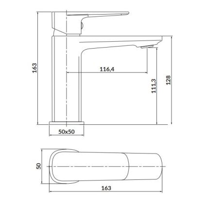 Cersanit S951-388 - Kran till handfat LARGA 16,3 cm skinande krom
