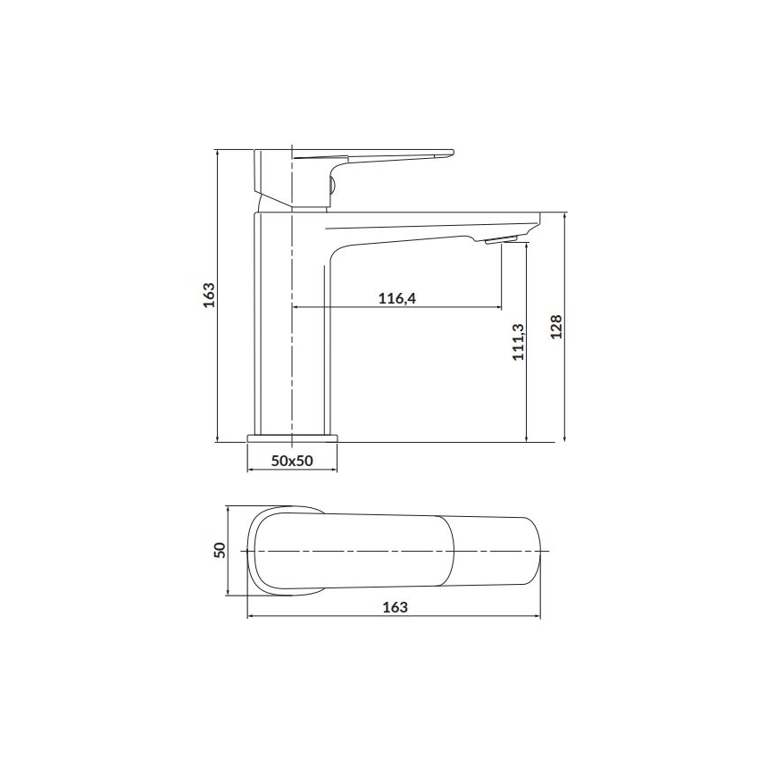 Cersanit S951-389 - Kran till handfat LARGA 16,3 cm guld