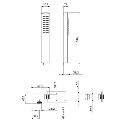 Cersanit S951-522 - Duschset MILLE blank krom