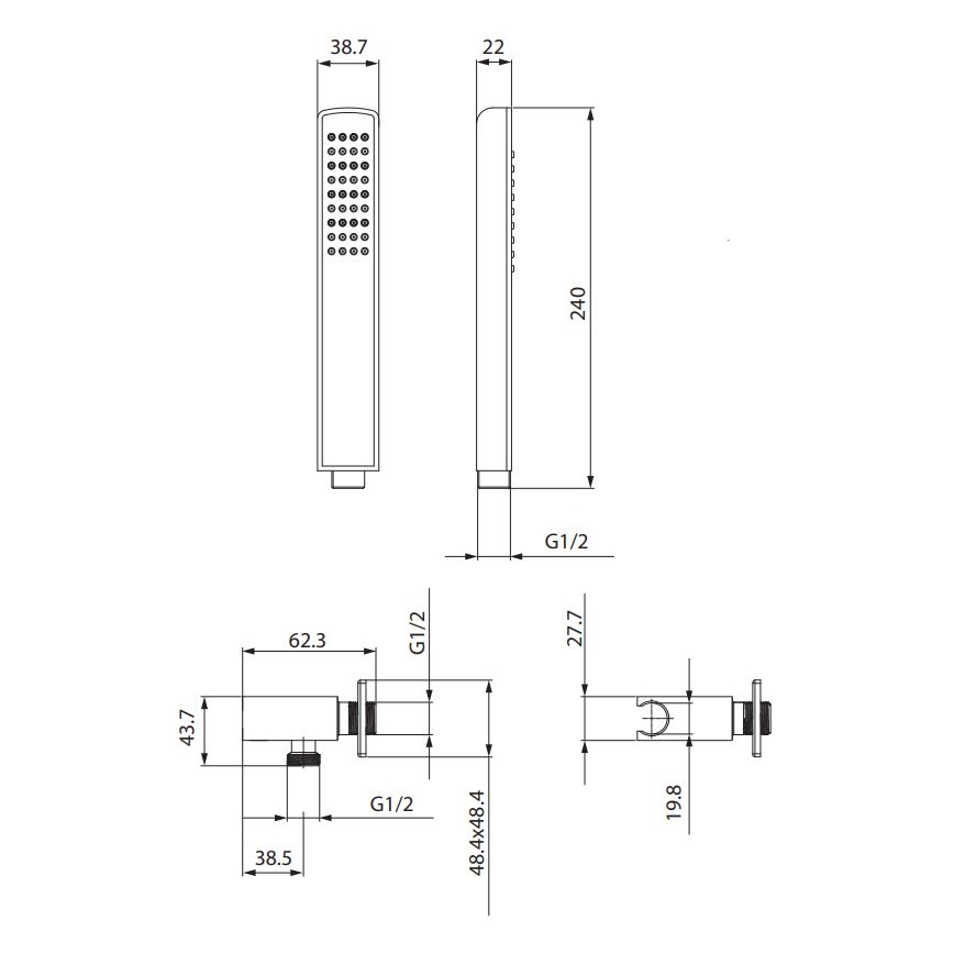 Cersanit S951-522 - Duschset MILLE blank krom