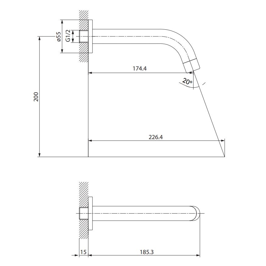 Cersanit S951-554 - Pip för inbyggd montering ZEN svart