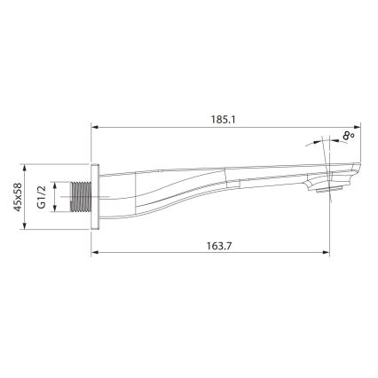 Cersanit S951-711 - Utloppspip för infällnadsmontage MILLE blank krom