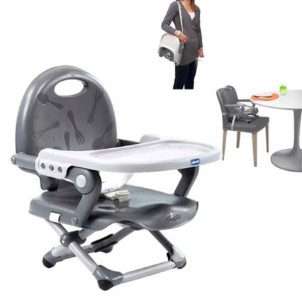 Chicco - Flyttbar barnstol POCKET SNACK grå