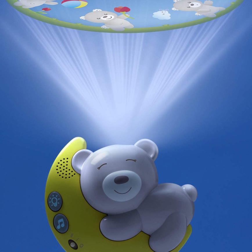 Chicco - Projektor för spjälsäng med melodi 3-i-1 NEXT2MOON 3xAA grå