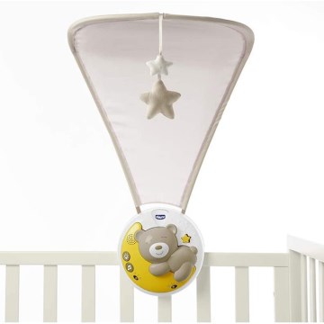 Chicco - Projektor för spjälsäng med melodi 3-i-1 NEXT2MOON 3xAA grå