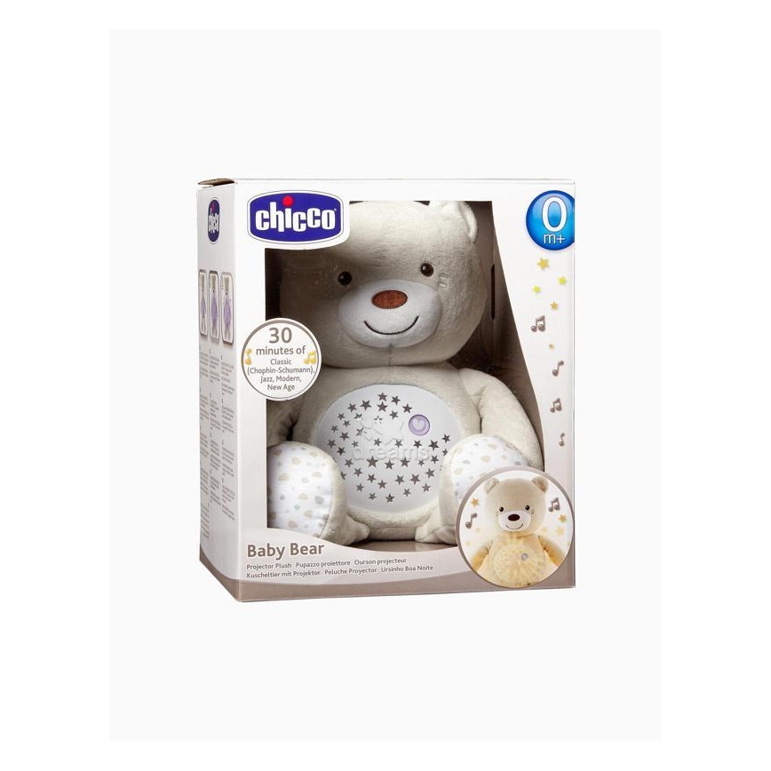 Chicco - Projektor med melodi BABY BEAR 3xAAA beige