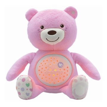 Chicco - Projektor med melodi BABY BEAR 3xAAA rosa