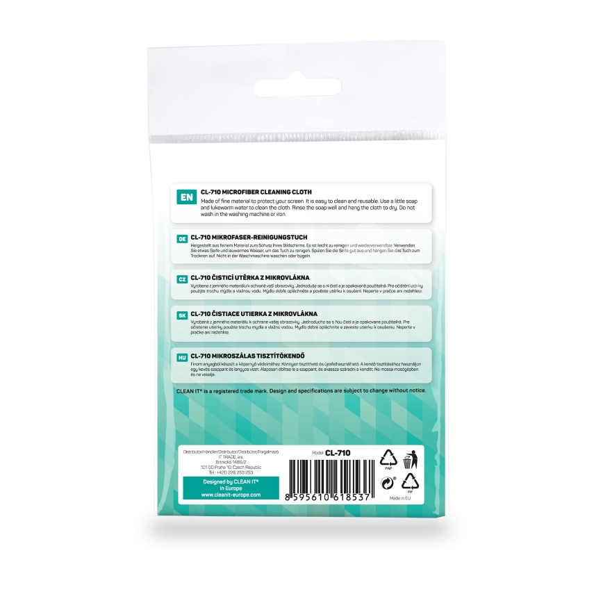 CLEAN IT CL-710 - Mikrofiberrengöringsduk 19x19 cm blå