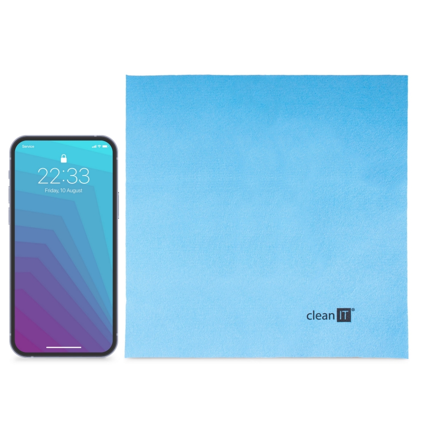 CLEAN IT CL-710 - Mikrofiberrengöringsduk 19x19 cm blå