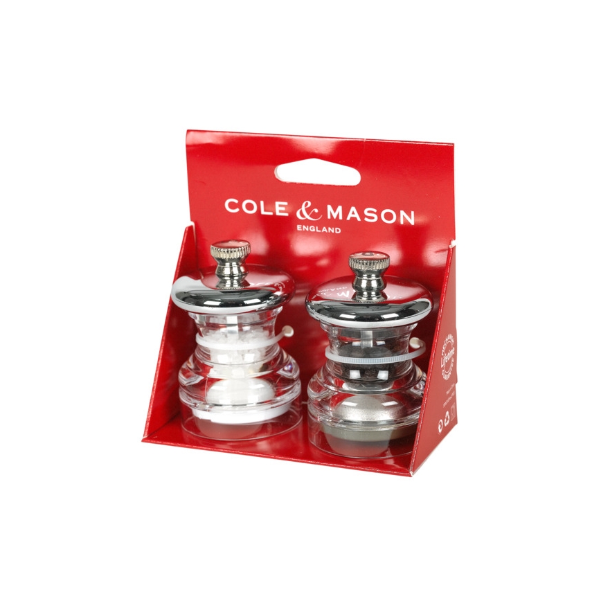 Cole&Mason - Set med salt- och pepparkvarnar BUTTON 2 st 6,5 cm