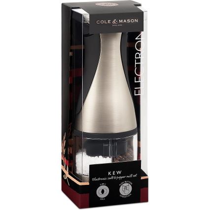Cole&Mason - Elektrisk kryddkvarn$12i1 KEW 6xAAA 21 cm