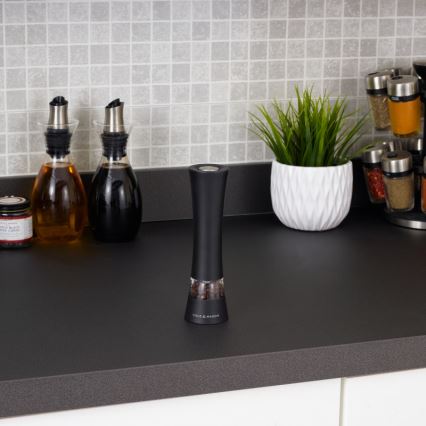 Cole&Mason - Elektrisk kvarn för salt eller peppar BURFORD 4xAAA 18 cm svart