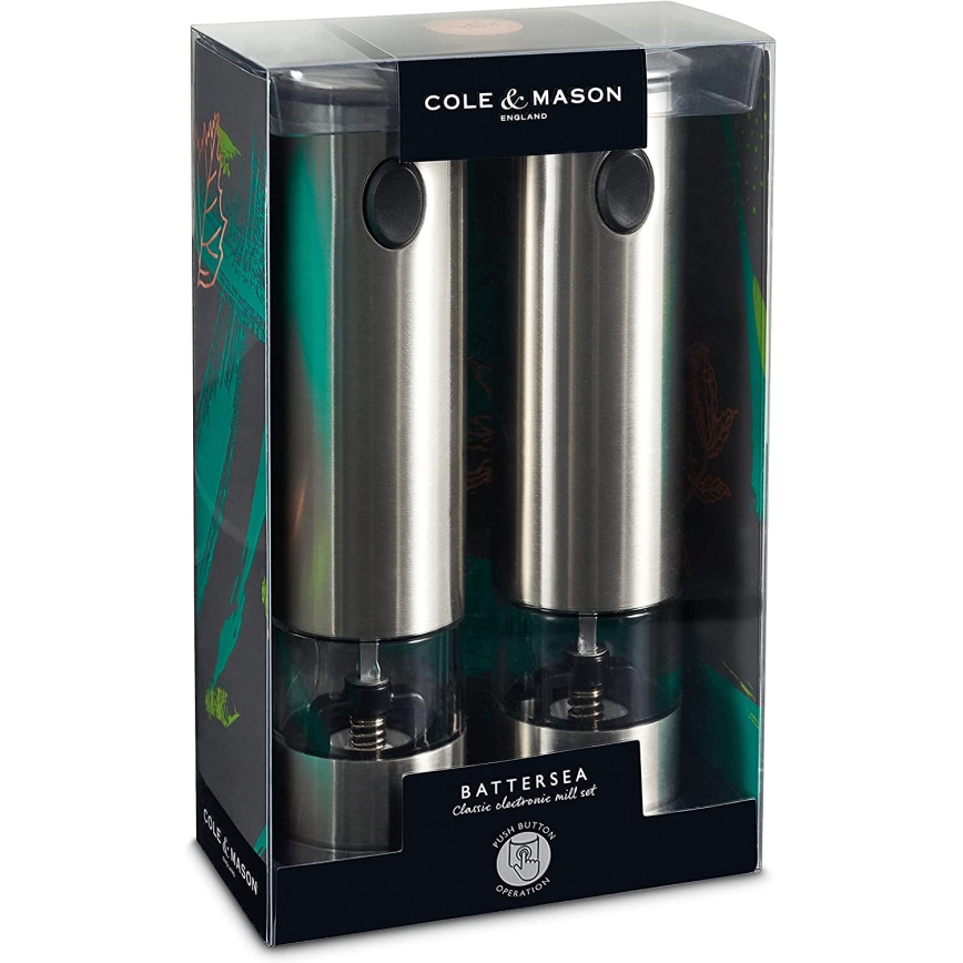 Cole&Mason - Set med elektriska kryddkvarnar BATTERSEA 2 st, 6xAAA