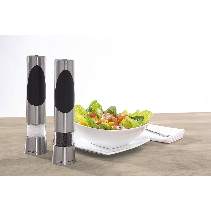 Cole&Mason - Elektriska kvarnar för salt och peppar RICHMOND, 2-pack, 6xAAA