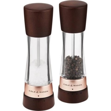 Cole&Mason - Set med saltkvarn och pepparkvarn DERWENT 2 delar 19 cm bok/brun