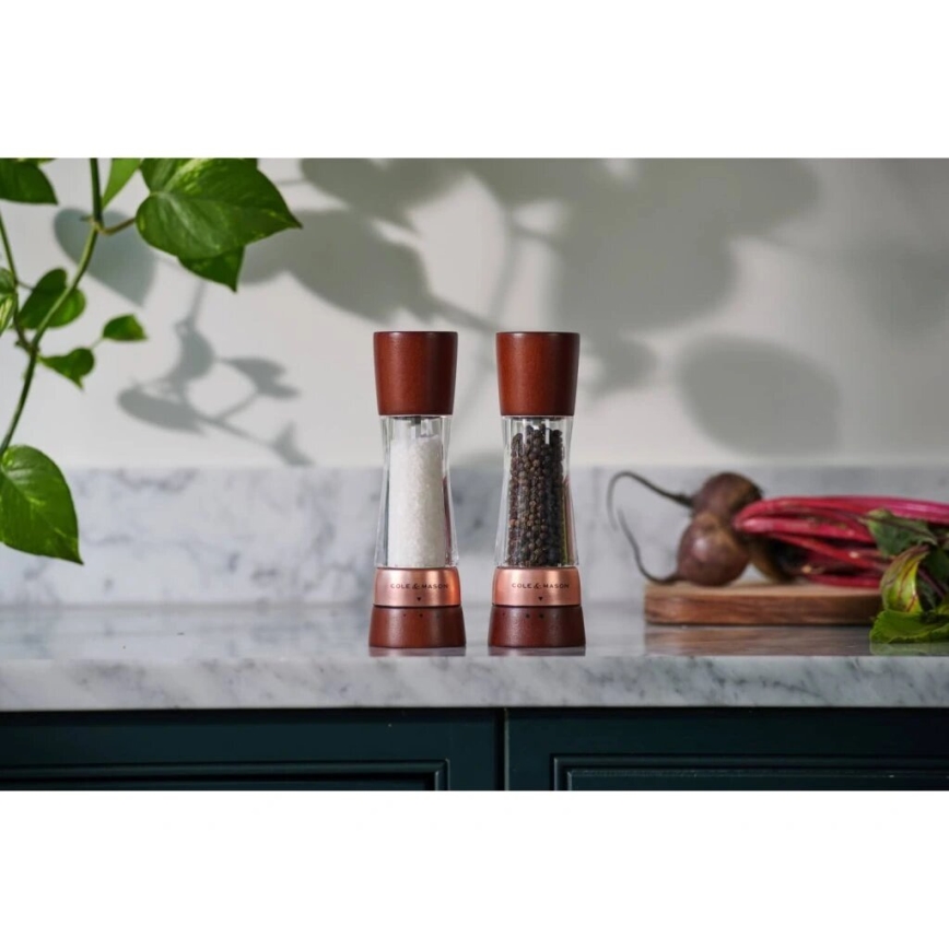 Cole&Mason - Set med saltkvarn och pepparkvarn DERWENT 2 delar 19 cm bok/brun