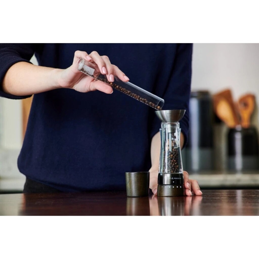 Cole&Mason - Set med saltkvarn och pepparkvarn DERWENT 2 delar 19 cm bok/svart