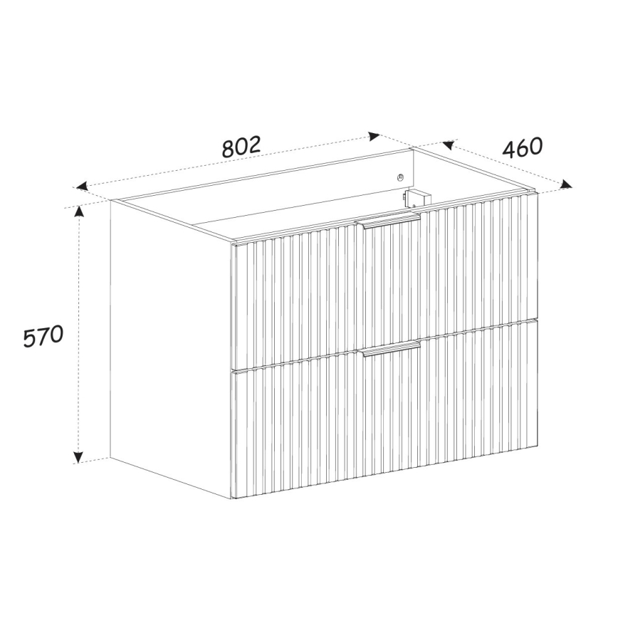 COMAD ADEL CASHMERE 82-80-2S - Underskåp för handfat ADEL 57x80,2 cm beige