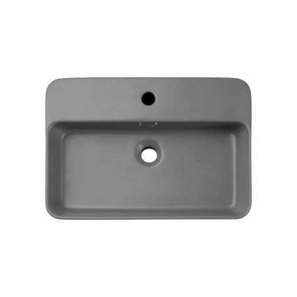 COMAD TRUST 2 MATT LJUSGRÅ (E-6282) - Tvättställ för bänkskiva TRUST 55x38 cm keramik/matt grå