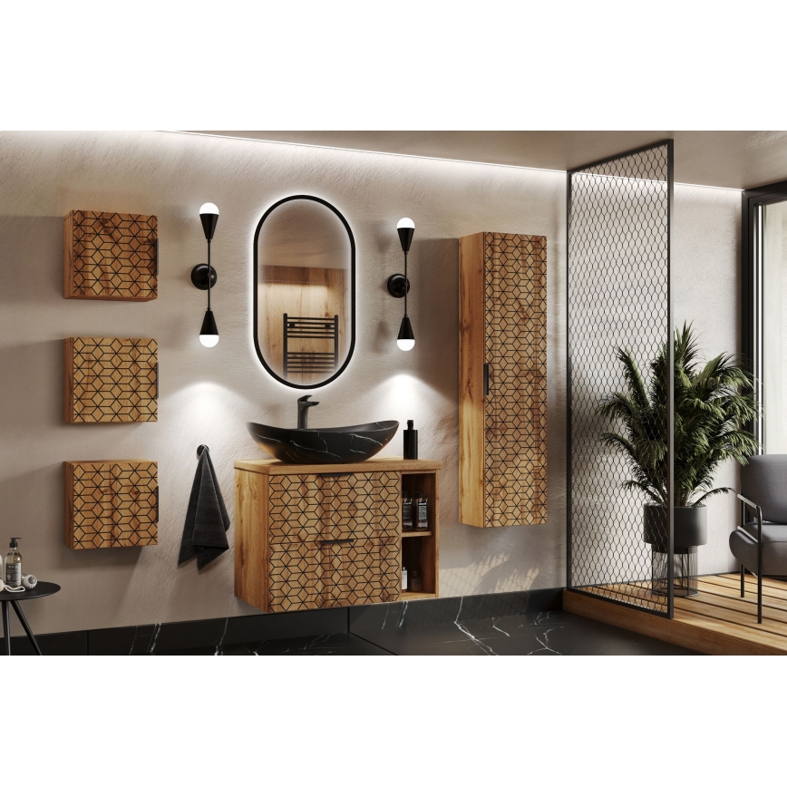 COMAD UN-LENA-MB2 - Bänkskiva handfat LENA 61,5x36 cm keramik/matt svart