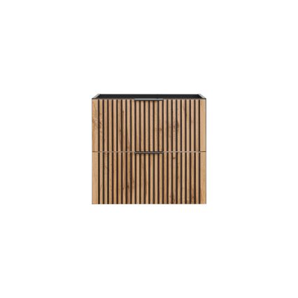 COMAD XILO BLACK WOTAN 82-60-D-2S - Tvättställskommod XILO 57 x 60,2 cm, svart/Wotan-ek