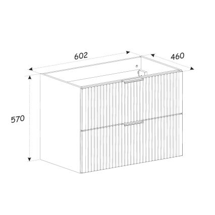 COMAD XILO BLACK WOTAN 82-60-D-2S - Tvättställskommod XILO 57 x 60,2 cm, svart/Wotan-ek