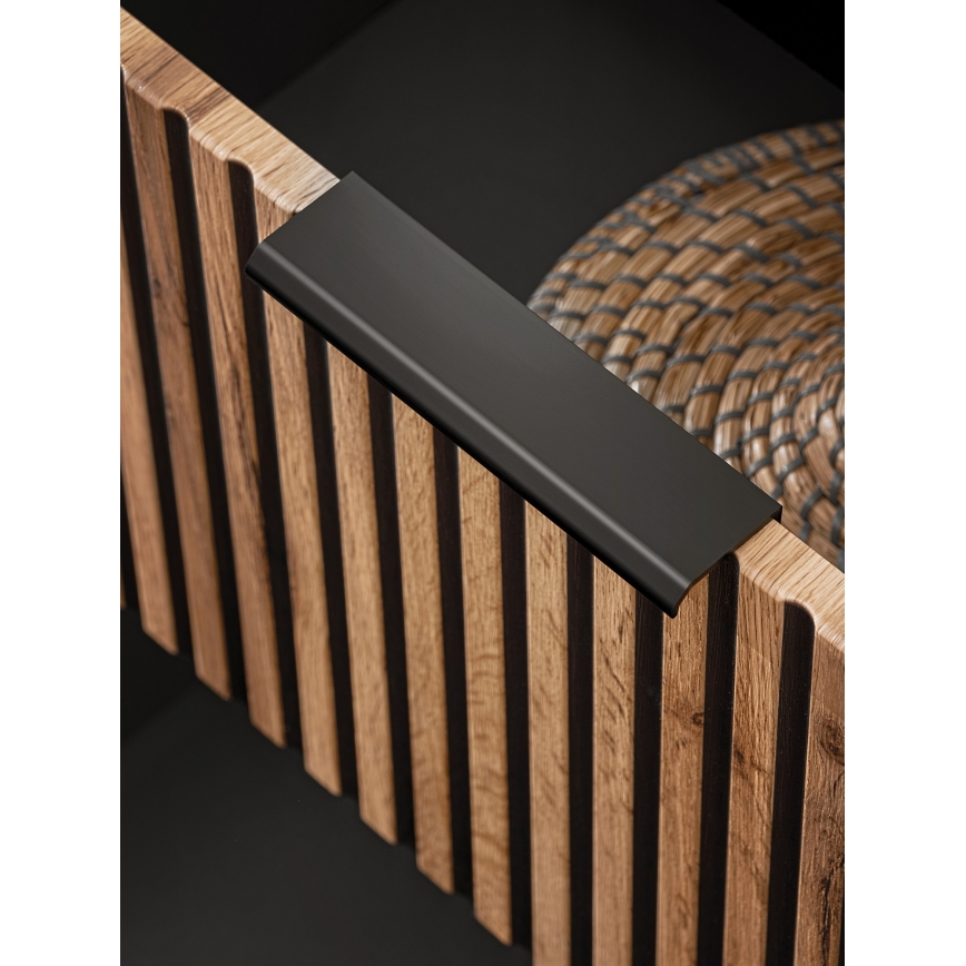 COMAD XILO BLACK WOTAN 82-80-D-2S - Tvättställsskåp XILO 57x80,2 cm svart/wotan-ek