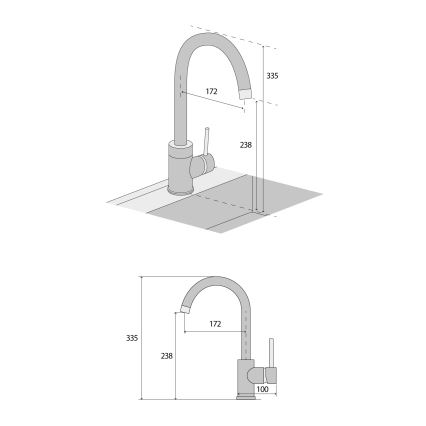 Concept BDG3334BE - Köksblandare 33,5 cm granit/beige