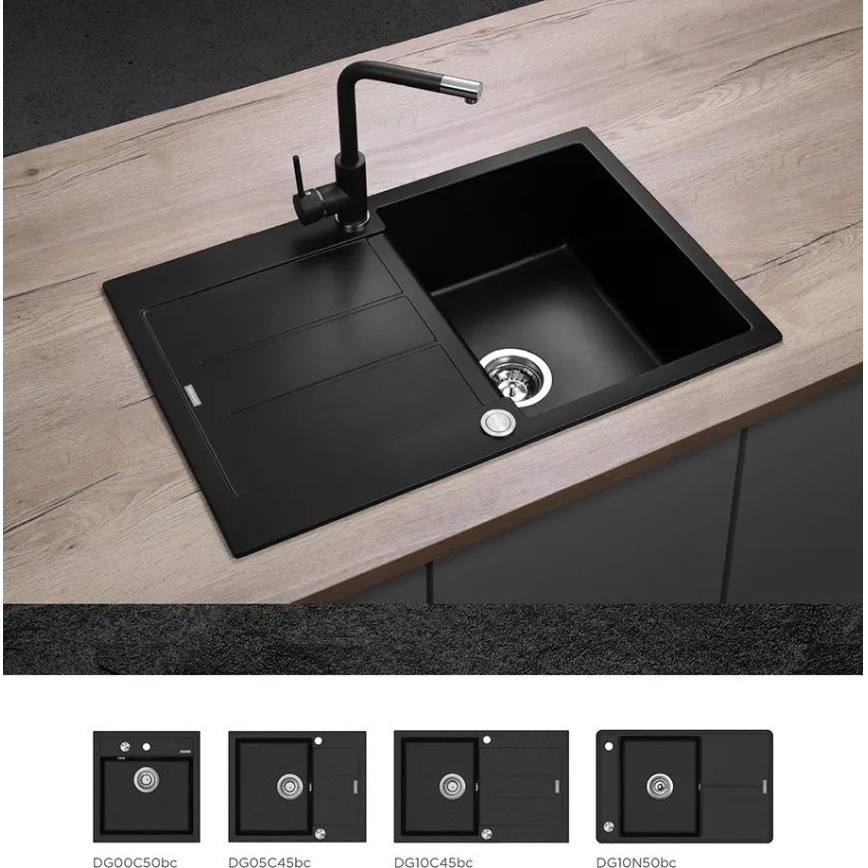 Concept BDG4327BC - Köksblandare 27,3 cm granit/svart