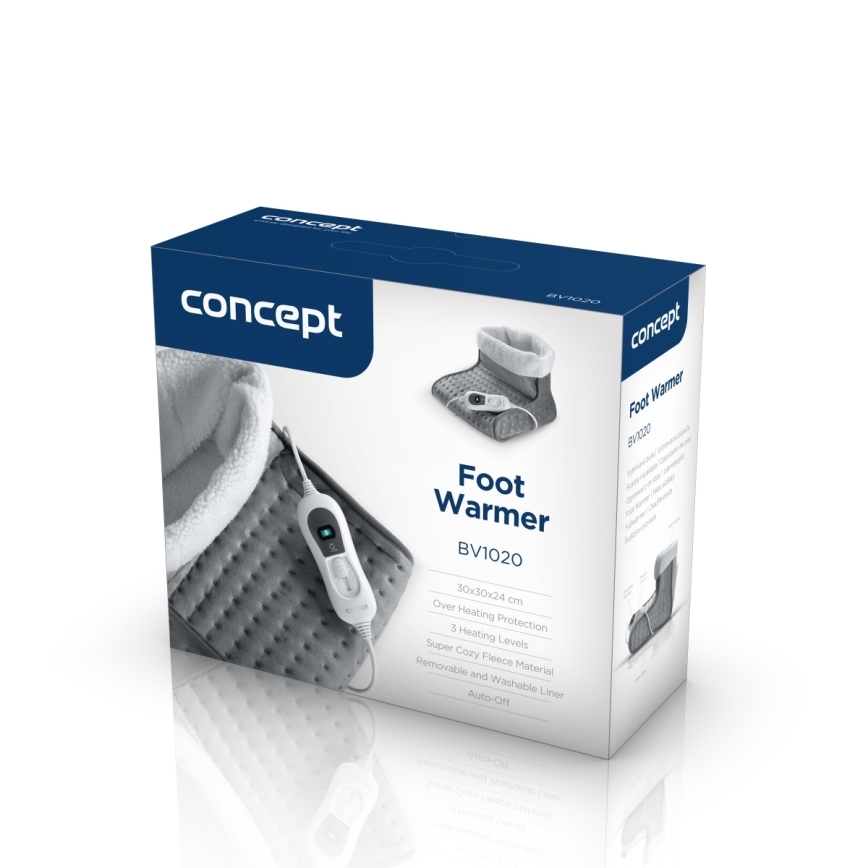 Concept BV1020 - Elektrisk värmesko 100W/230V 30x30 cm grå/vit