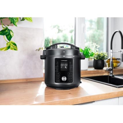 Concept CK8000 - Multifunktionell elektrisk tryckkokare och varmluftsfritös 5,6 l 11 i 1 1500W/230V svart