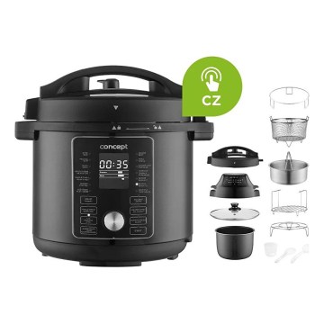 Concept CK8000 - Multifunktionell elektrisk tryckkokare och varmluftsfritös 5,6 l 11 i 1 1500W/230V svart