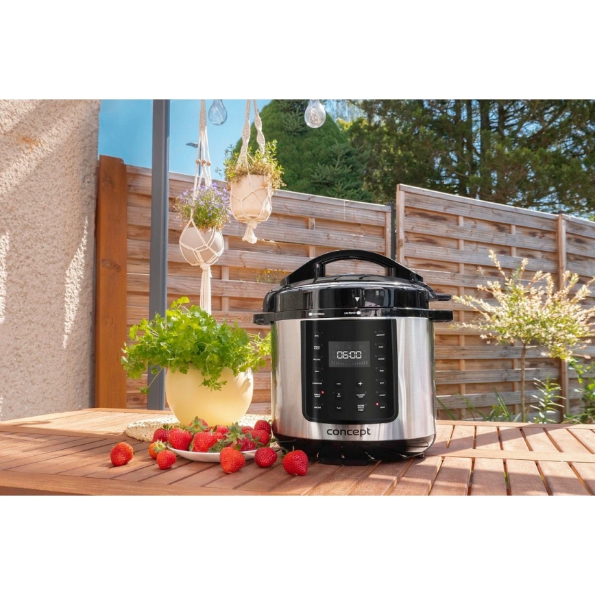 Concept CK8001 - Multifunktionell elektrisk tryckkokare 5,6 l 1000 W/230 V Wi-Fi rostfritt stål