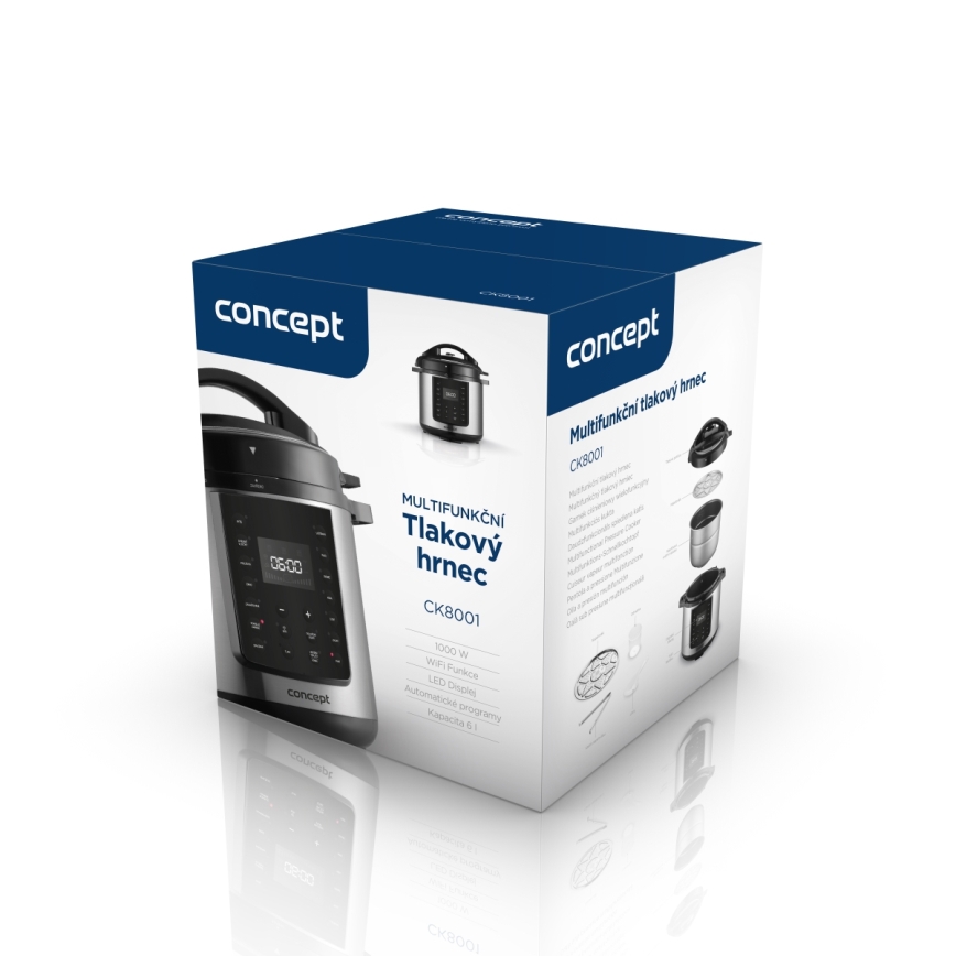 Concept CK8001 - Multifunktionell elektrisk tryckkokare 5,6 l 1000 W/230 V Wi-Fi rostfritt stål