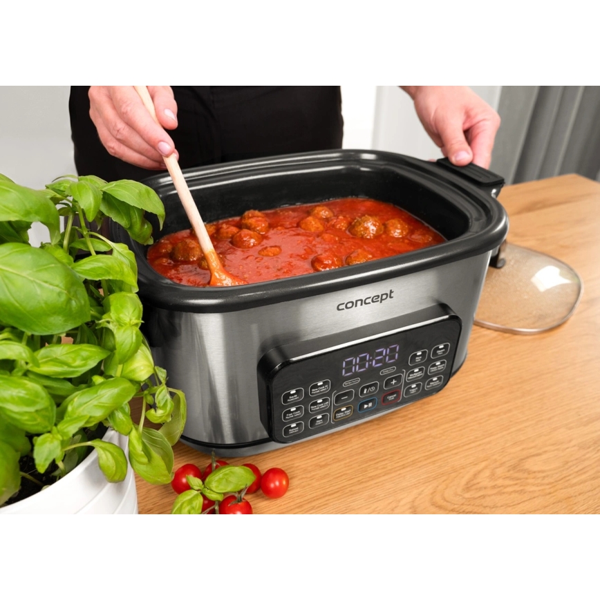 Concept CK9000 - Multifunktionell elgryta 6 l, 10 i 1, 1250 W/230 V, rostfritt stål