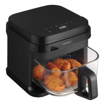 Concept FR5500 - Varmluftsfritös GLASS & FAST 5,5 l 1200W/230V svart