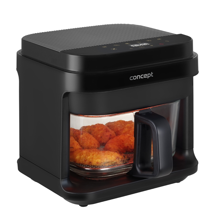 Concept FR5500 - Varmluftsfritös GLASS & FAST 5,5 l 1200W/230V svart