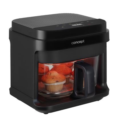 Concept FR5500 - Varmluftsfritös GLASS & FAST 5,5 l 1200W/230V svart