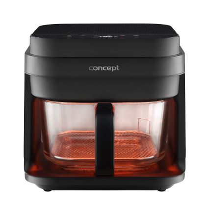 Concept FR5500 - Varmluftsfritös GLASS & FAST 5,5 l 1200W/230V svart