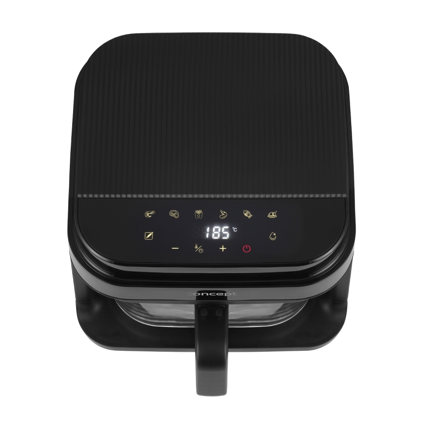 Concept FR5500 - Varmluftsfritös GLASS & FAST 5,5 l 1200W/230V svart