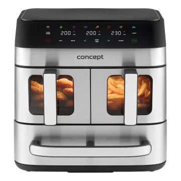 Concept FR9000 - Varmluftsfritös PIZZA TRIO 18,5 l 2700W/230V rostfritt stål/svart