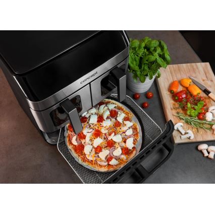 Concept FR9000 - Varmluftsfritös PIZZA TRIO 18,5 l 2700W/230V rostfritt stål/svart