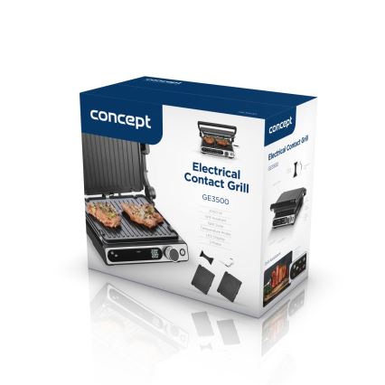 Concept ge3500 - Kontaktgrill med temperatursensor 2000W/230V svart