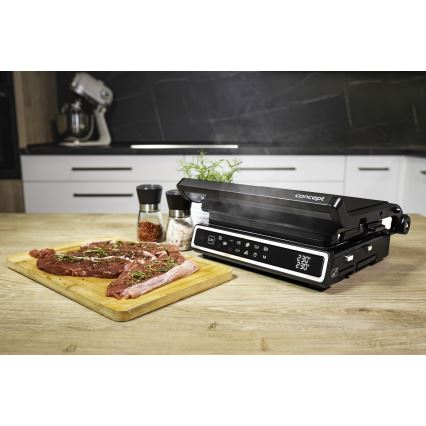 Concept ge3550 - Kontaktgrill med temperatursensor 2000W/230V svart