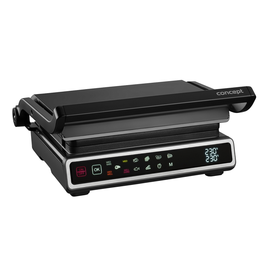 Concept ge3550 - Kontaktgrill med temperatursensor 2000W/230V svart