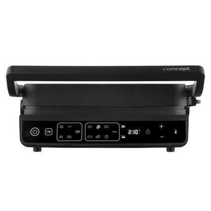 Concept ge3600 - Kontaktgrill med temperatursond GLASS 2000W/230V svart