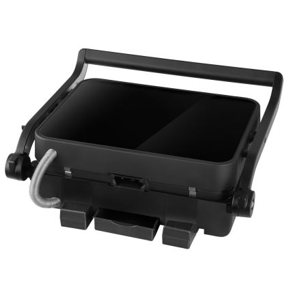 Concept ge3600 - Kontaktgrill med temperatursond GLASS 2000W/230V svart