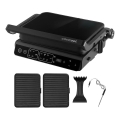 Concept ge3600 - Kontaktgrill med temperatursond GLASS 2000W/230V svart