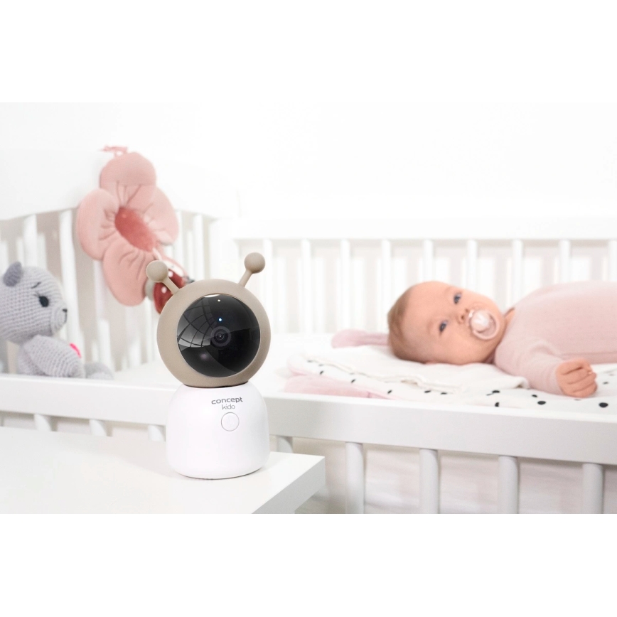 Concept KD4010 - Smart babymonitor med skärm och rörelsesensor SMART KIDO 4,5W/230V Wi-Fi beige